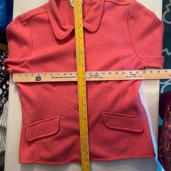 Talbots Alpaca Wool Pink Lightweight Button Front Jacket XL - Picture 12 of 14